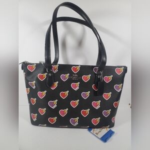 NWT Coach Gallery Tote Bag With Heart Bolt Print